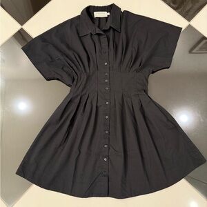 Cosette Black Button-Down Mini Dress